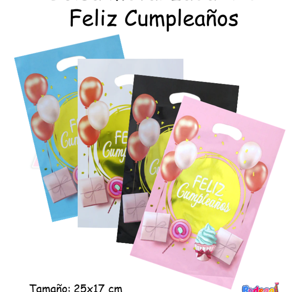 BOLSA METALIZADA X10 FELIZ CUMPLEAÑOS 01CM080