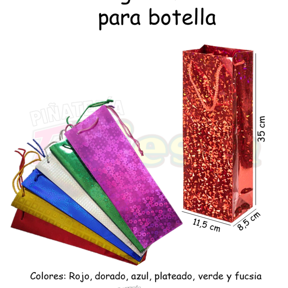 BOLSA REGALO METALIZADA PARA BOTELLA DW16444