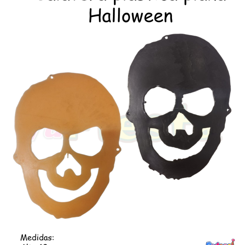 CALAVERA PLASTICA PLANA HALLOWEEN