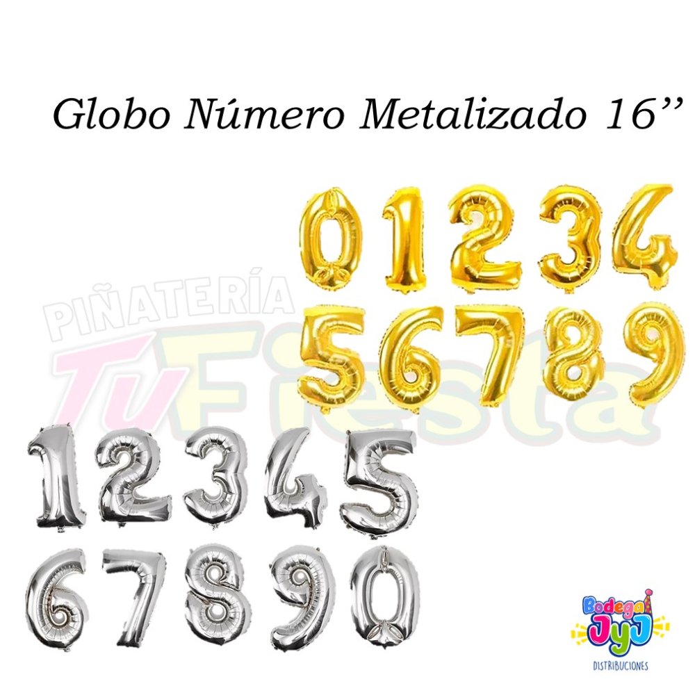 GLOBO NUMERO METALIZADO 16