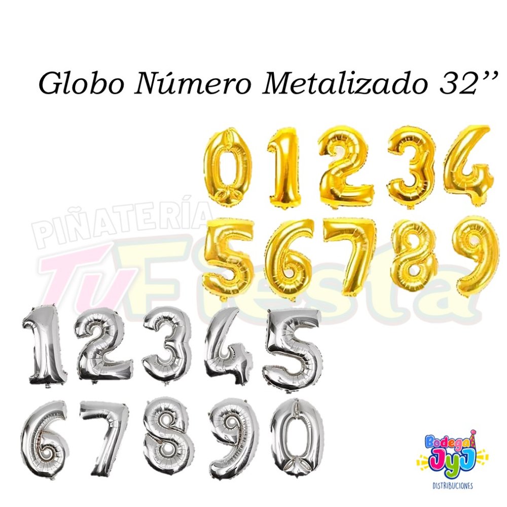 GLOBO NUMERO METALIZADO 32