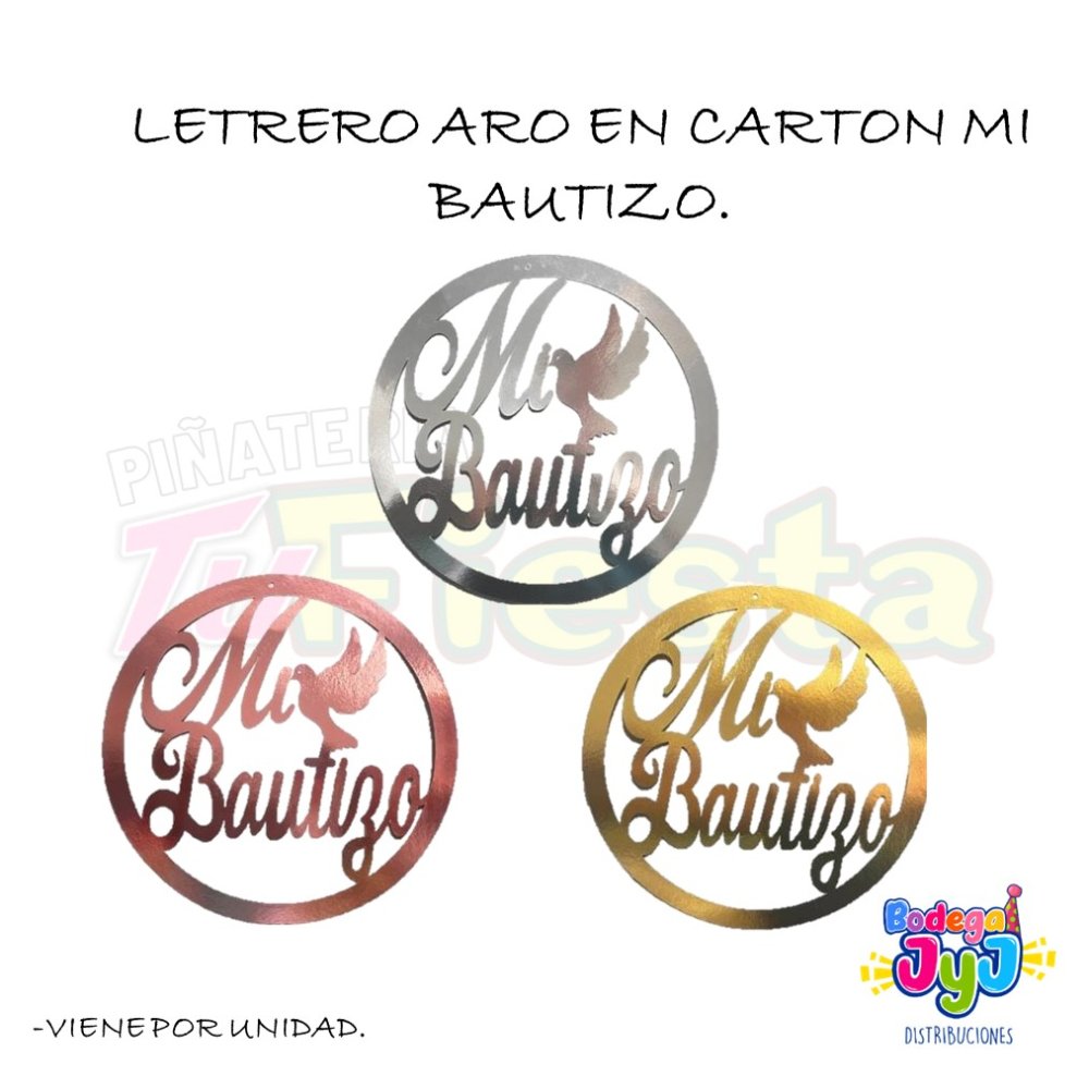 LETRERO ARO CARTON MI BAUTIZO - EDUAR
