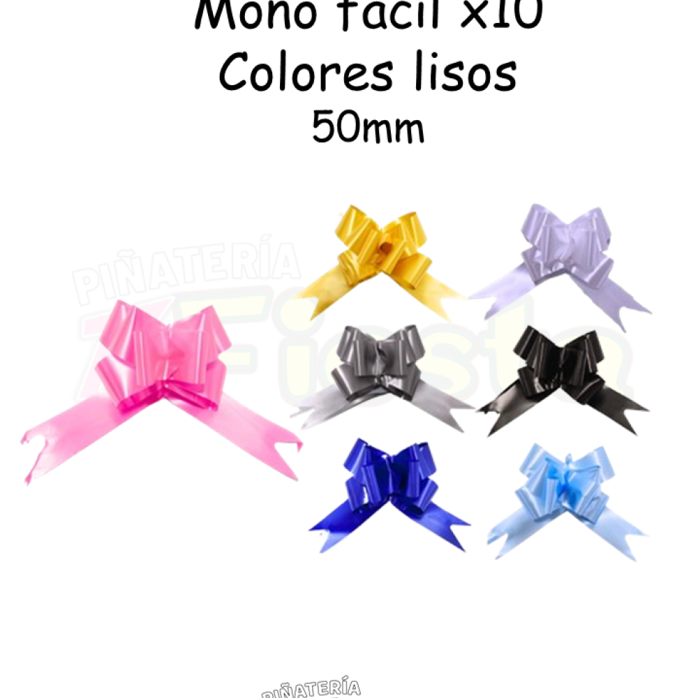 MOÑO FACIL X10 50MM COLORES LISOS