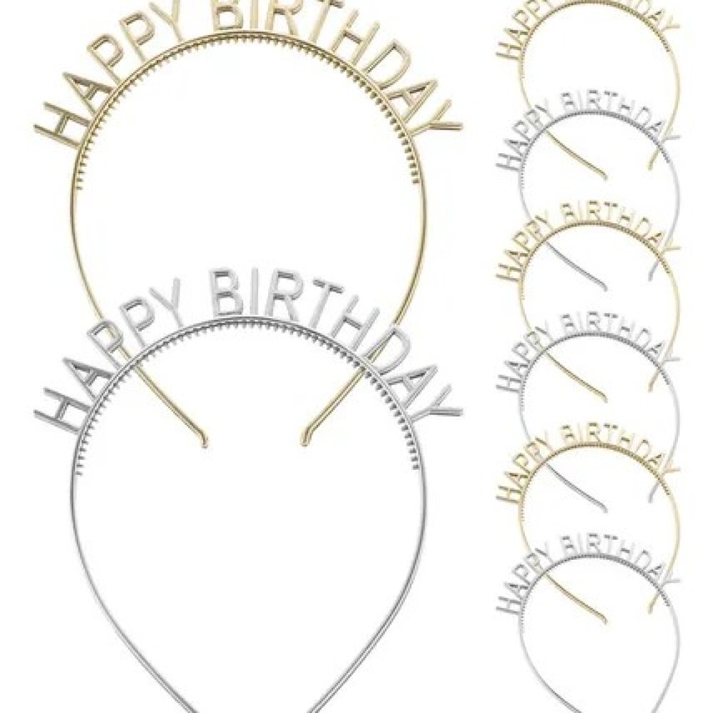 TIARA LETRAS HAPPY BIRTHDAY METALIZADA RG02