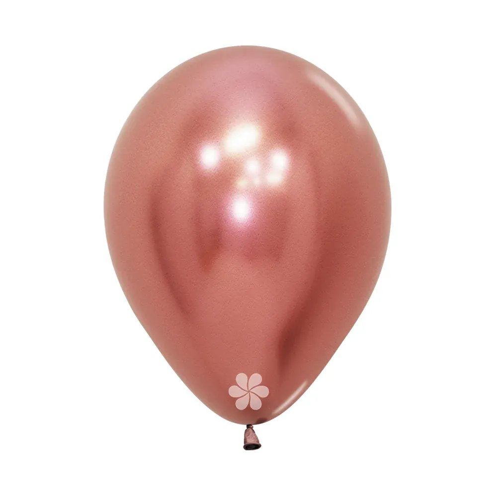 GLOBO DORADO ROSA REFLEX SEMPERTEX R12 X50 UNIDADES