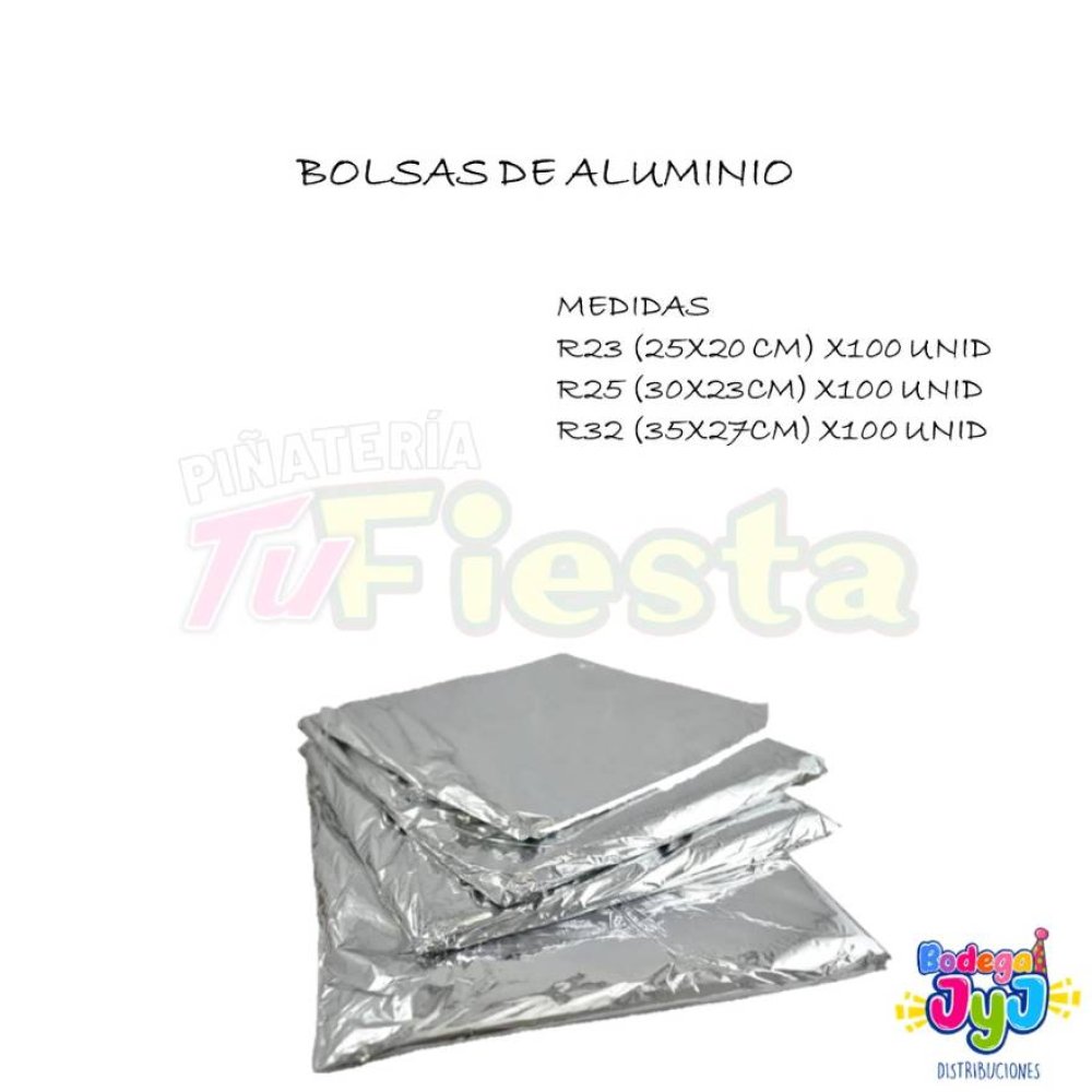 BOLSAS DE ALUMINIO METALIZADAS 14X18 (R42) X100 UNIDADES