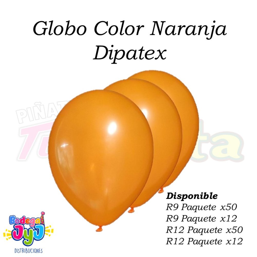 GLOBO NARANJA DIPATEX R12 X50 UNIDADES