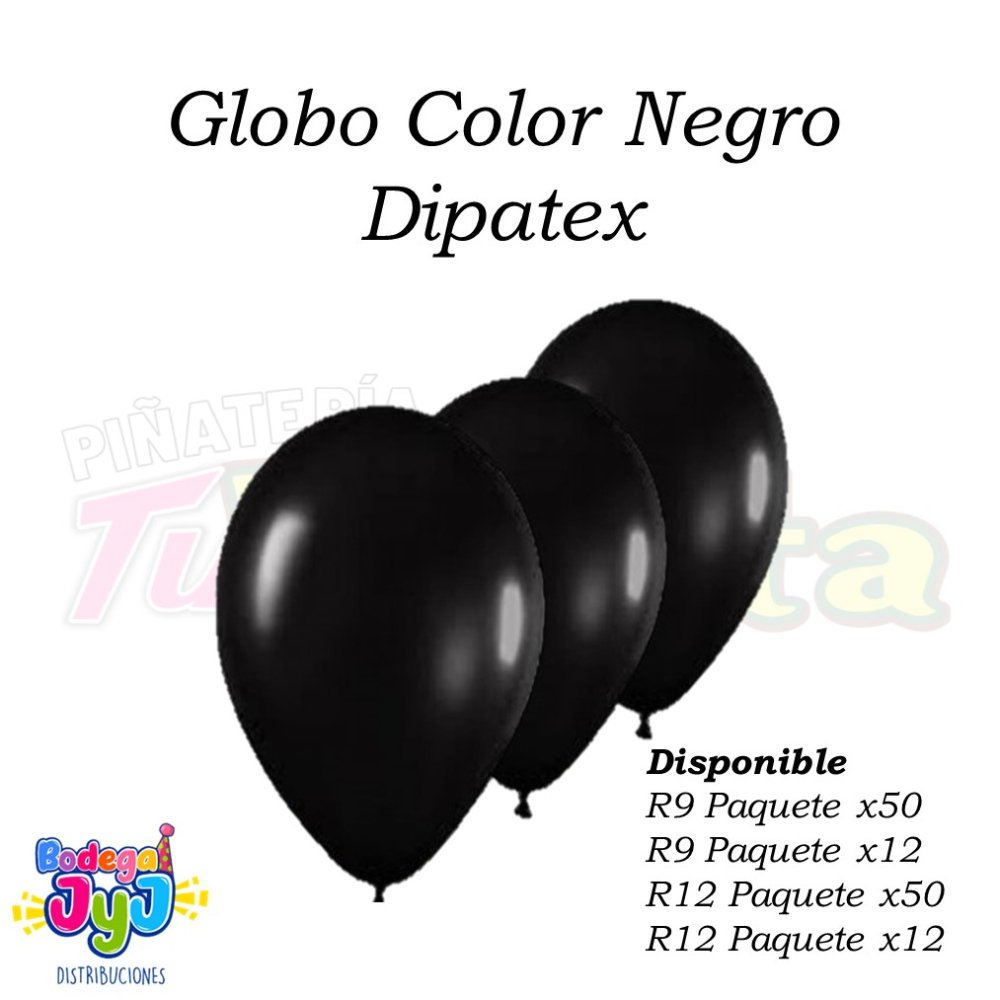 GLOBO NEGRO DIPATEX R12 X12 UNIDADES