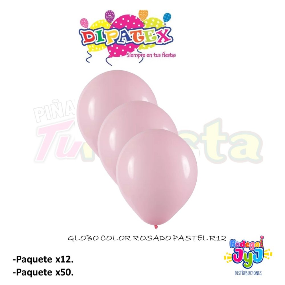 GLOBO ROSADO PASTEL DIPATEX R9 X12 UNIDADES