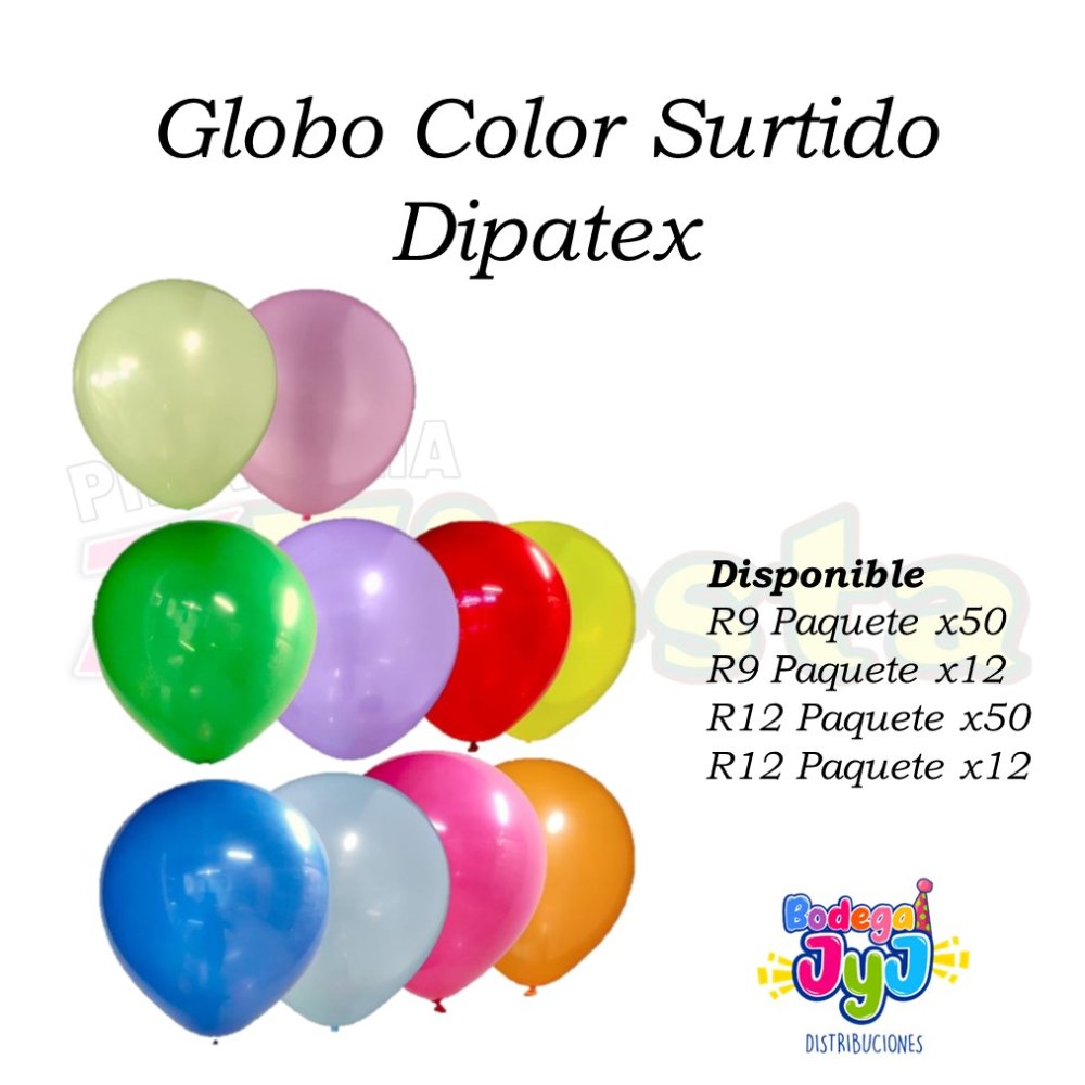 GLOBO SURTIDO DIPATEX R12 X12 UNIDADES