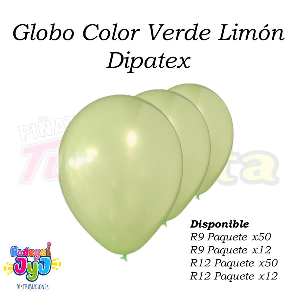 GLOBO VERDE LIMON DIPATEX R9 X12 UNIDADES