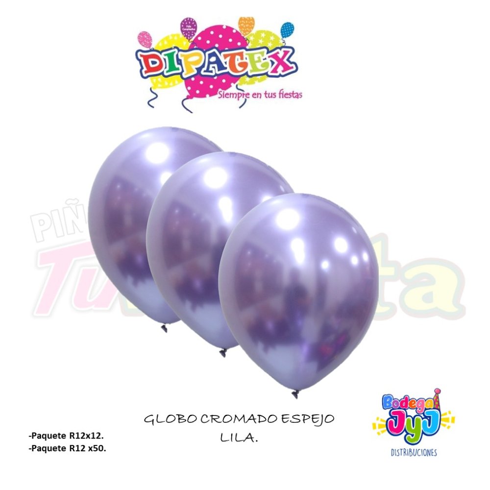 GLOBO LILA CROMADO ESPEJO DIPATEX R12 X12 UNIDADES