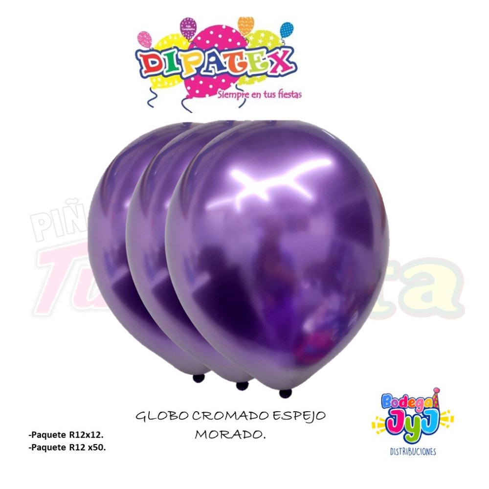 GLOBO MORADO CROMADO ESPEJO DIPATEX R12 X50 UNIDADES
