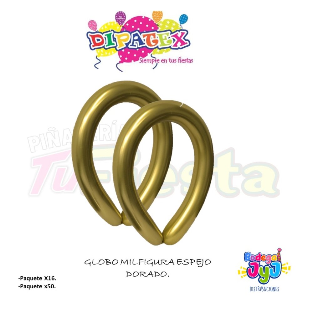 GLOBO MILFIGURA ESPEJO DORADO DIPATEX. X16