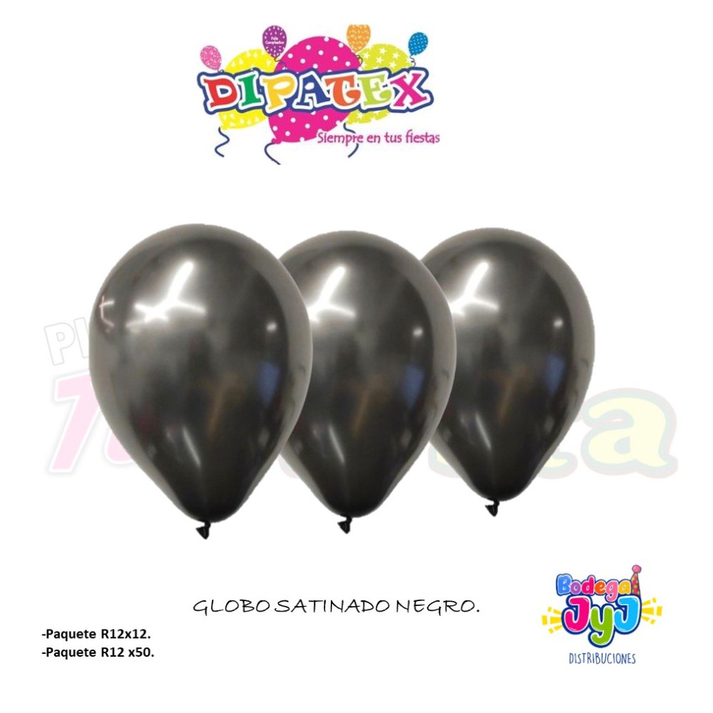 GLOBO NEGRO SATINADO DIPATEX R12 X50 UNIDADES