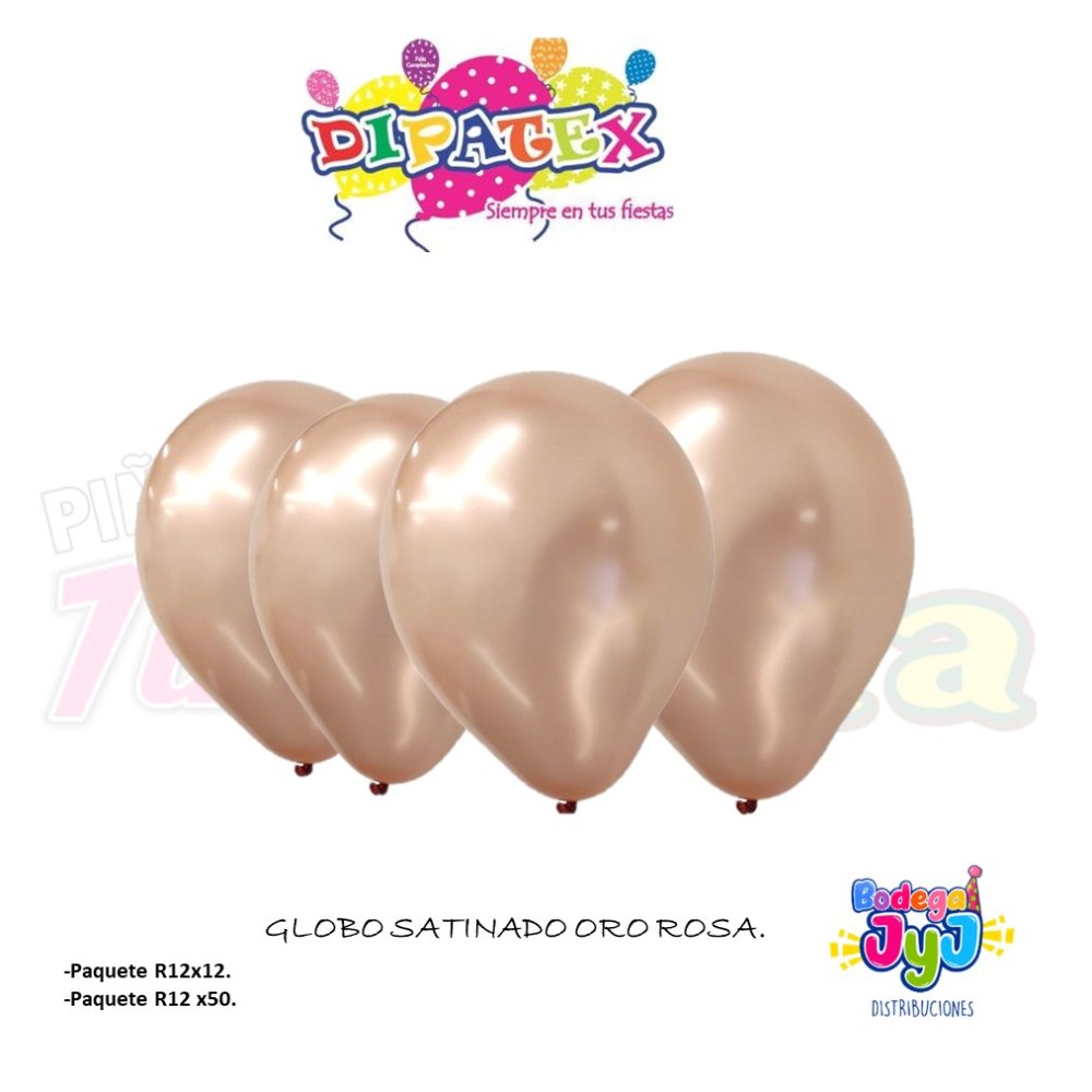 GLOBO ORO ROSA SATINADO DIPATEX R12 X12 UNIDADES