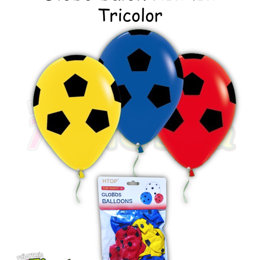 GLOBO BALON R12 X12 UNIDADES TRICOLOR HTOP KK0566