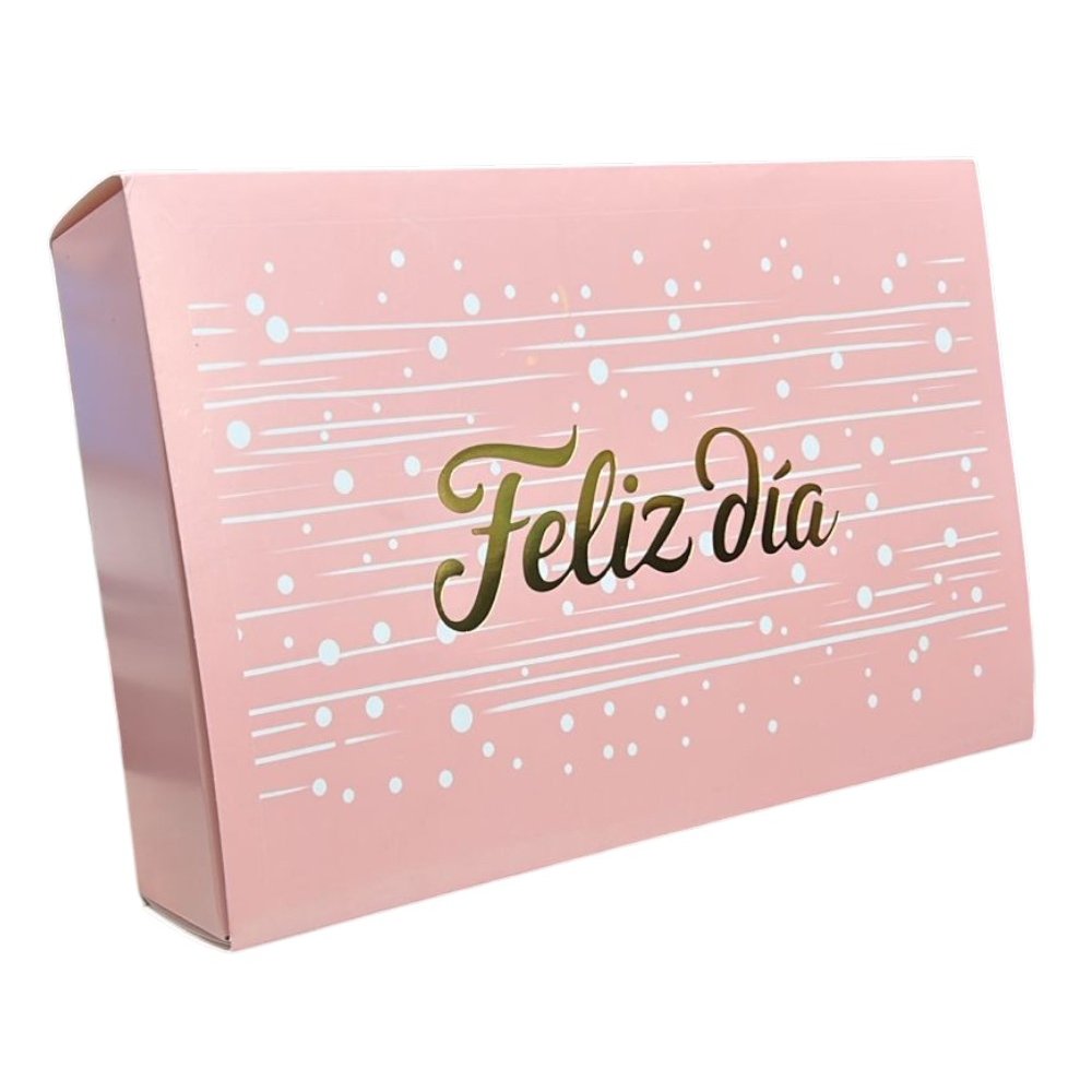 CAJA GRANDE FELIZ DIA PASTEL LUJO CON IMAN GOMELANDIA