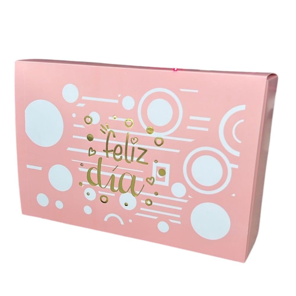 CAJA PEQUEÑA FELIZ DIA PASTEL LUJO CON IMAN GOMELANDIA