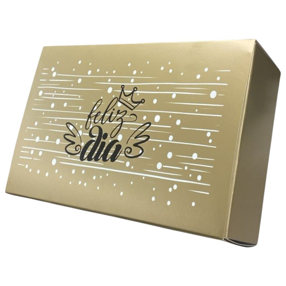 CAJA PEQUEÑA FELIZ DIA METALIZADA LUJO CON IMAN GOMELANDIA