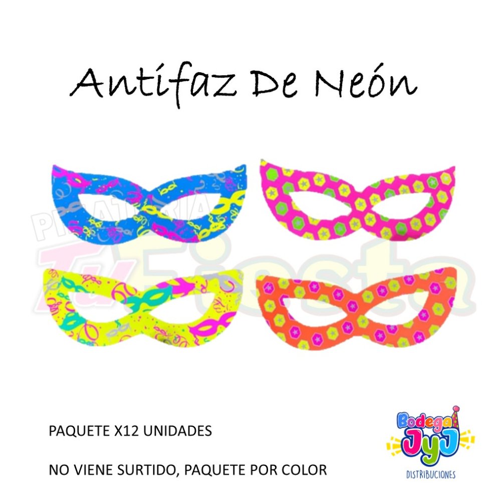 ANTIFAZ NEON X12 MEGAFIESTAS