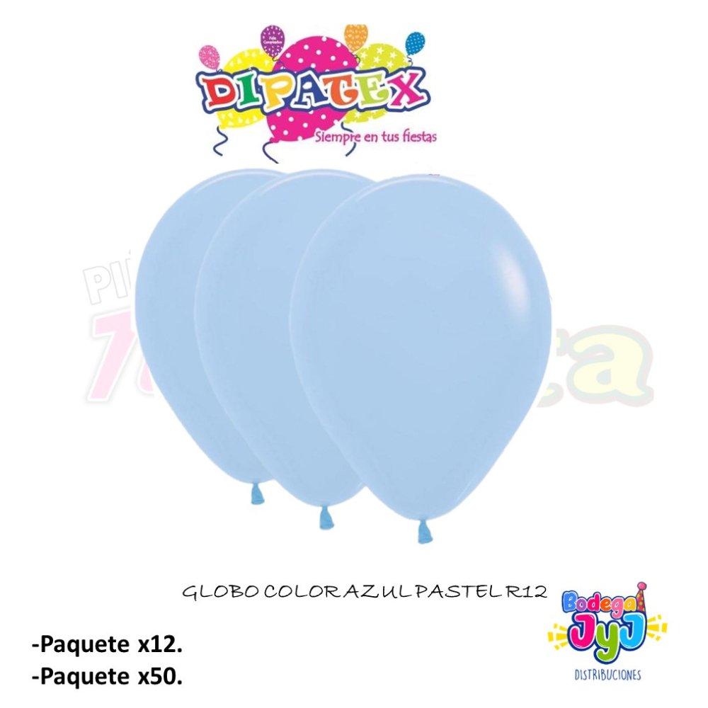 GLOBO AZUL PASTEL DIPATEX R6 X20 UNIDADES