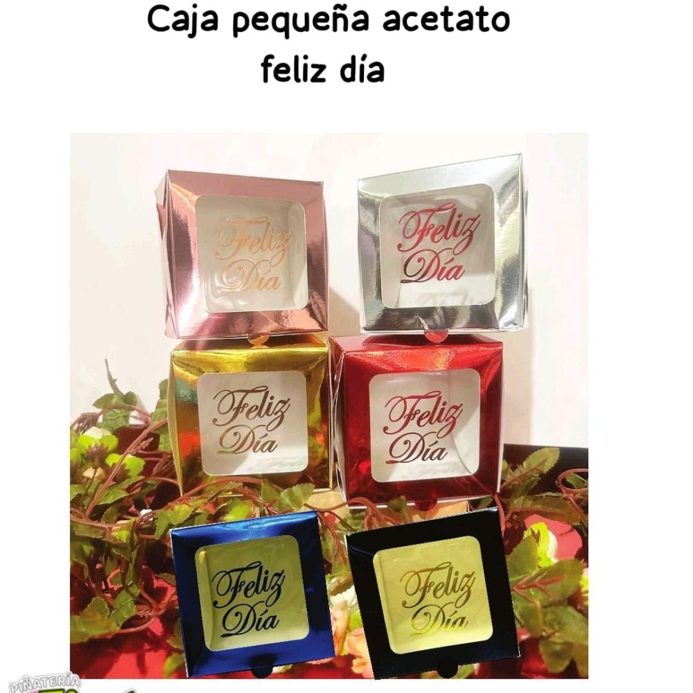 CAJA PEQUEÑA ACETATO FELIZ DIA