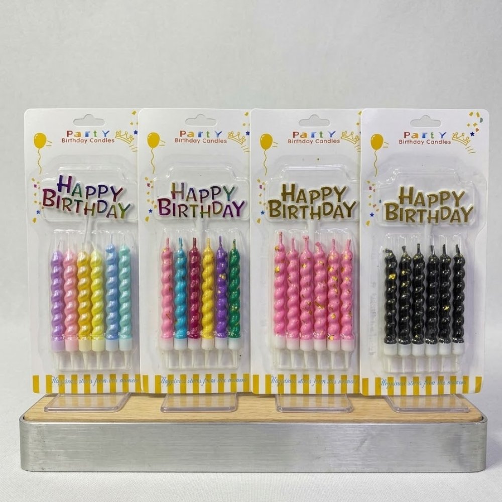 VELA X6 CON TOPPER HAPPY BIRTHDAY