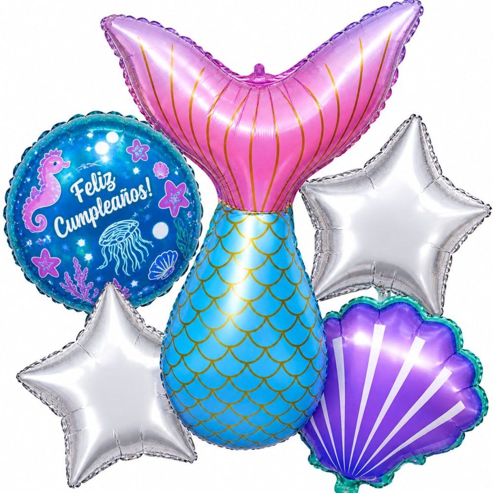 SET GLOBOS X5 COLA DE SIRENA