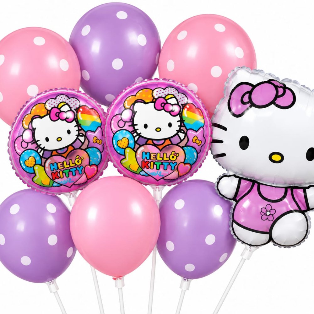 SET GLOBOS X9 HELLO KITY 