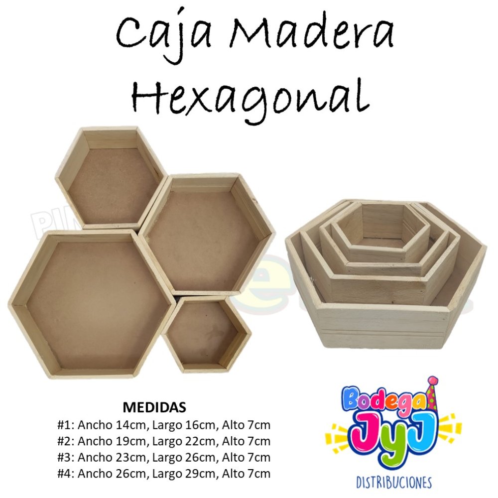 CAJA DE MADERA HEXAGONAL #2