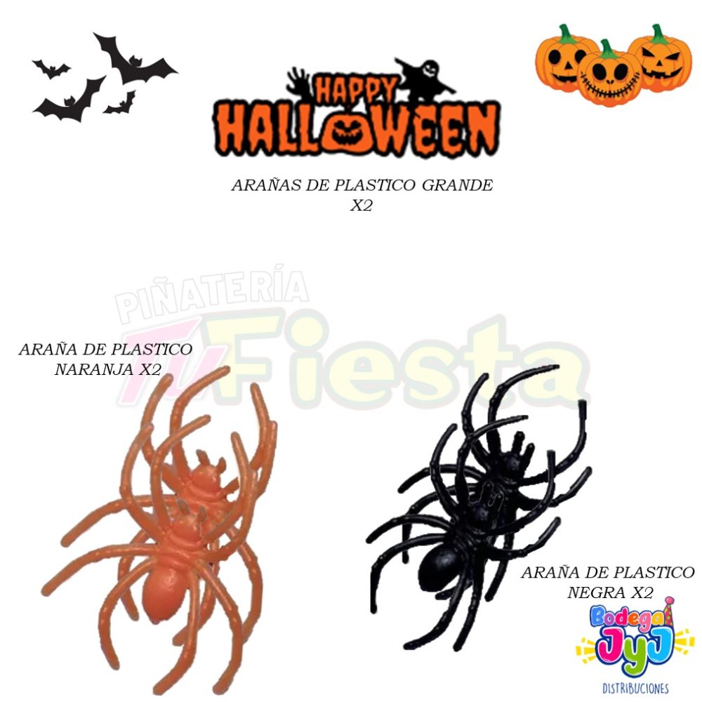 ARAÑA PLASTICA GRANDE X2 NEGRO