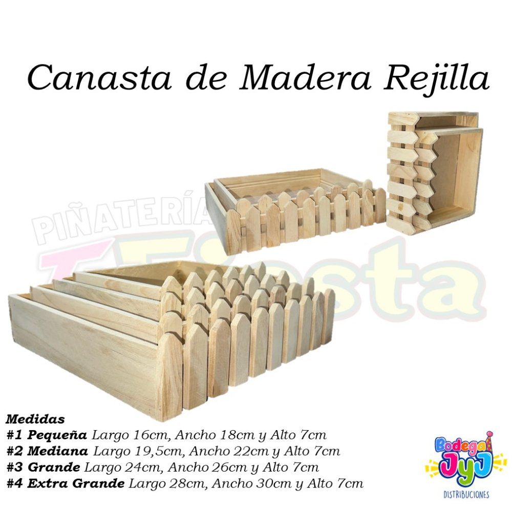 CANASTA DE MADERA REJILLA #2