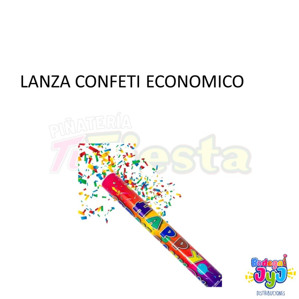 LANZA CONFETI METALIZADO ECONOMICO 40 CM