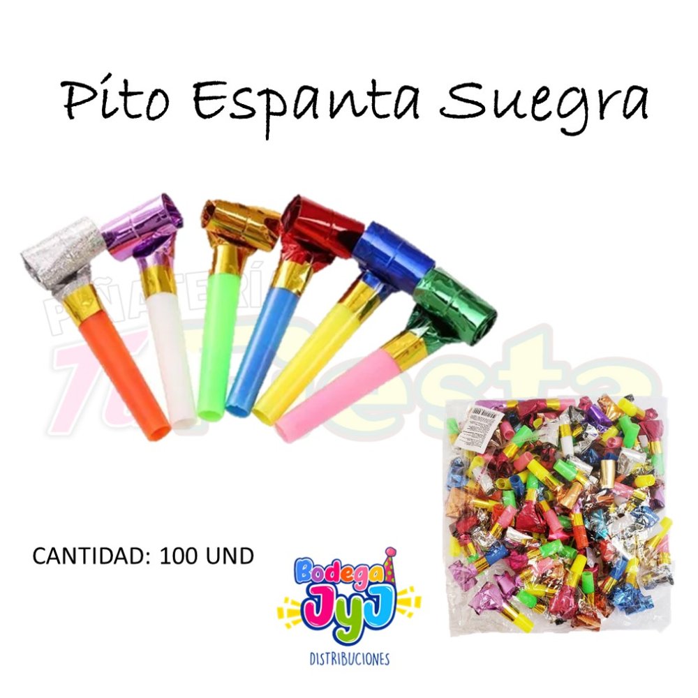 PITO ESPANTA SUEGRA COLORES X100 UNIDADES