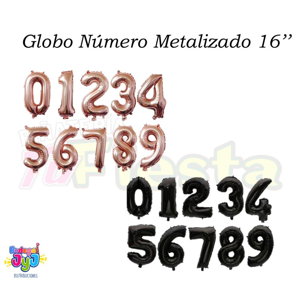 GLOBO NUMERO METALIZADO 16