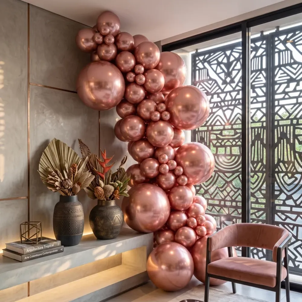 GLOBO DORADO ROSA REFLEX SEMPERTEX R5 X50 UNIDADES