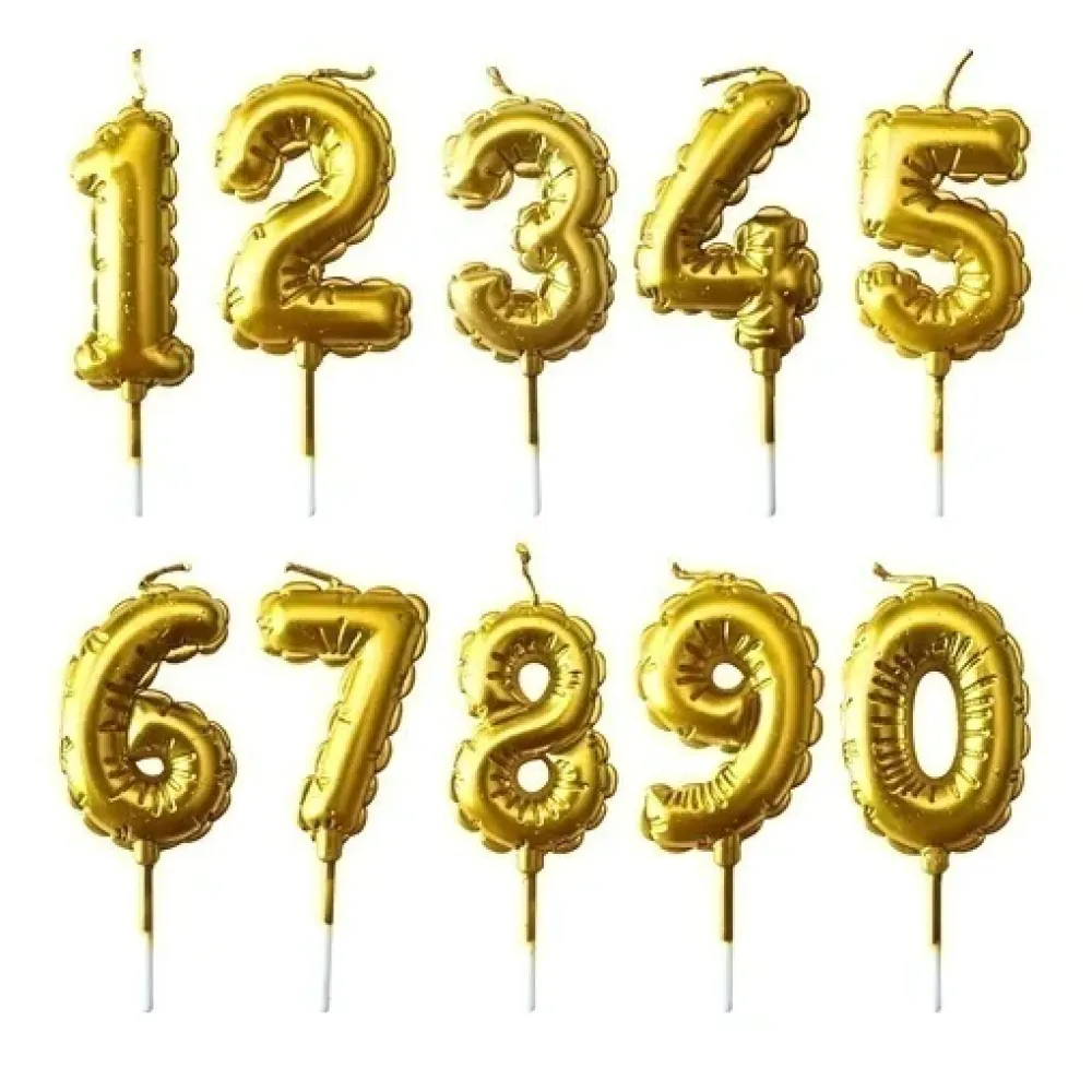 VELA NUMERO GLOBITO METALIZADA