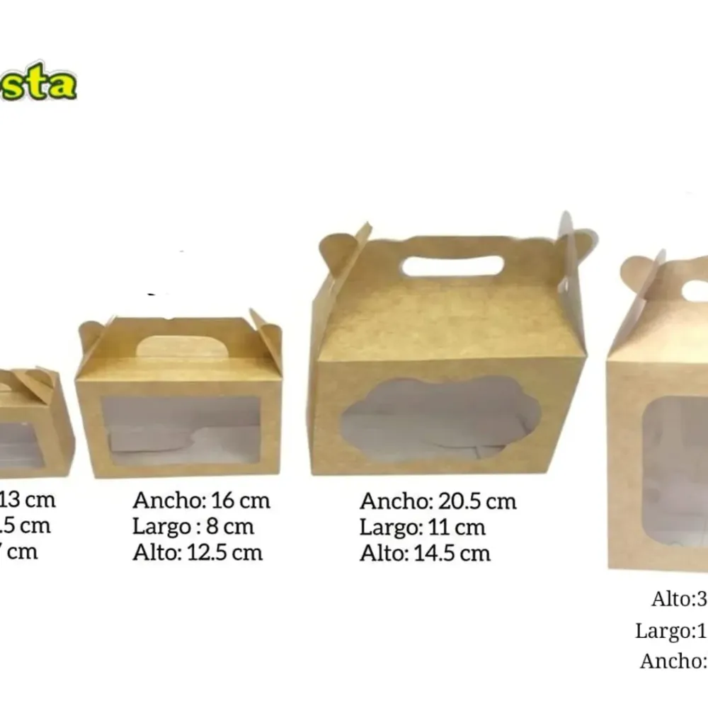 CAJA LONCHERA KRAFT CON VENTANA - BODEGA PEQUEÑA (16X12.5X8CM)